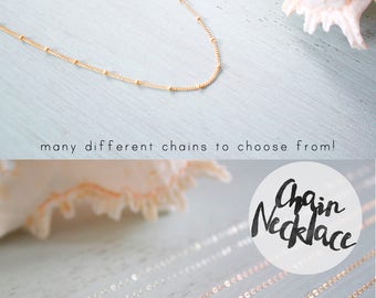 Simple Chain Necklace - Delicate Sparkly Chain Layering Necklace - Minimalistic Simple Plain Chain Necklace - Finished Chain Necklace Only