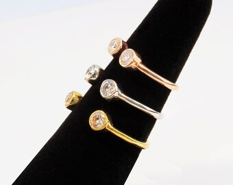 Dual Birthstone Ring, Two Stone Ring, Double Birthstone Ring, Dainty Ring, Gifts for Her, Jewelry Ring, Sterling Silver, 925 Silver