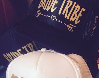 Bride Tribe Hats - FREE white BRIDE Hat - Bachelorette Parties - Snapback Trucker Hat