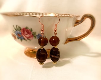 Earrings - Glittery Gold Swirls