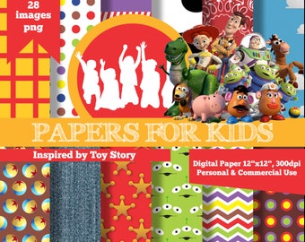 Digital Papers, Toy Story, Kids, Background, Clipart, Papers for Kids