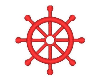 Ship's Helm Machine Embroidery Design, Fill Stitch, Ship's Wheel, Steering Wheel for Ship, Nautical Machine Embroidery Design No: JG00033-3