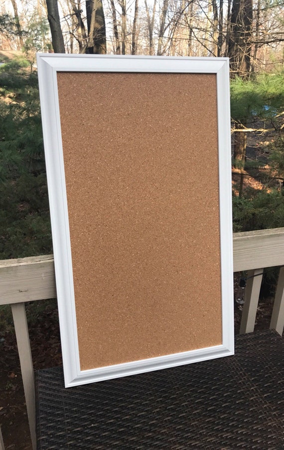 Long And Narrow Framed CORK BOARD Bulletin Board & Memo Board   White