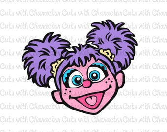 Abby Caddabby Sesame Street layered SVG DXF and PNG Files for Cutting Machines Silhouette, Cricut or Scan 'N' Cut