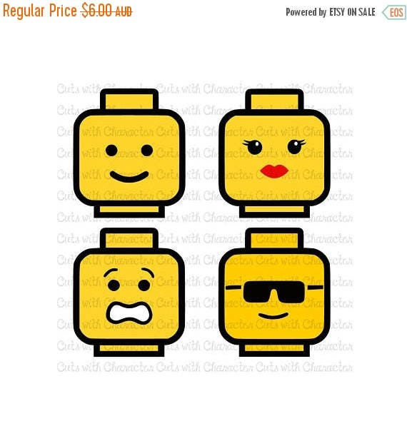 ON SALE Lego Heads layered svg pack SVG Dxf and Png Files for