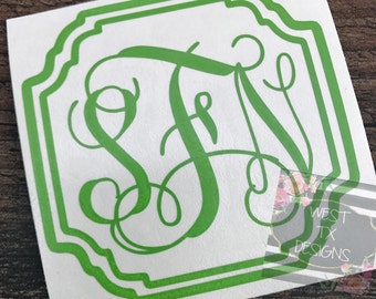 Monogrammed Decal | Yeti Decal | Yeti Tumbler Decal | Custom Sticker | Yeti Cup Decal | Macbook Decal | RTIC decal | Personalized Decal