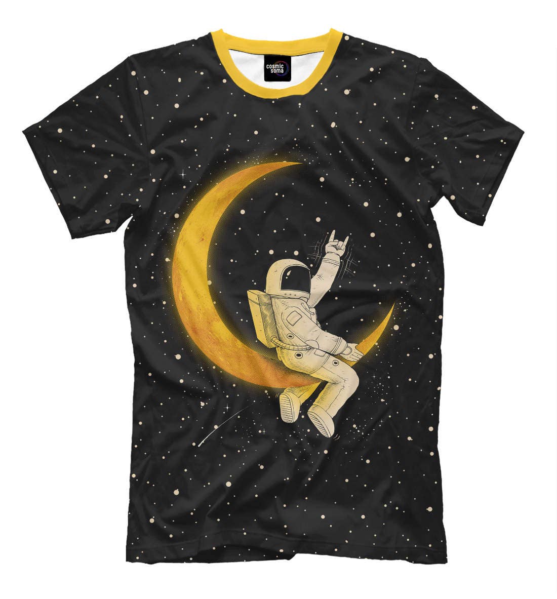 Moon rider psychedelic tee neck t-shirt EDM space lsd