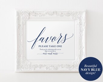 Wedding Favor Sign, Favors Sign, Wedding Favor Printable, Navy Wedding Sign, Wedding Printable, Template, PDF Instant Download #BPB320_75