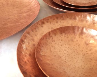 Copper Dish - Shallow Bowl / Vessel, Hand forged -100mm, 150mm, 200mm