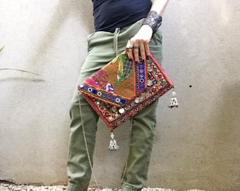 Boho Clutch, Banjara Clutch, Vintage Clutch, Laptop Bag called Riley