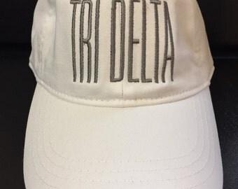 Delta Delta Delta // Tr Delta // Embroidered Sorority Baseball Cap // Big Little Gift // Recruitment Sorority Gift