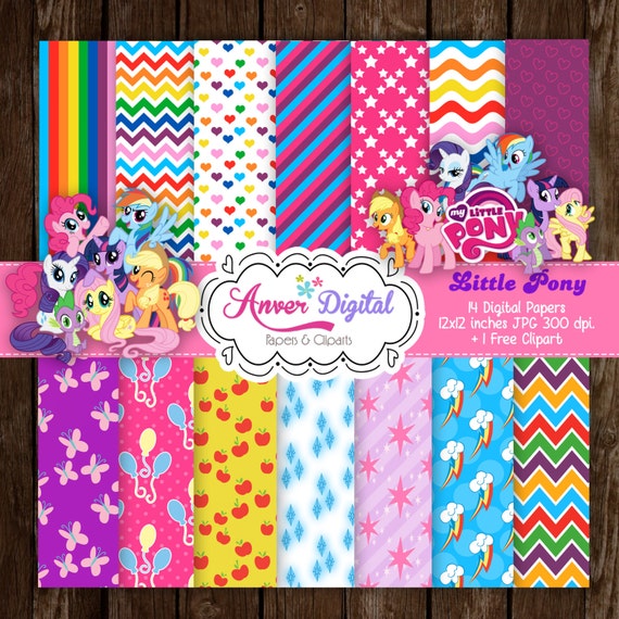 Kit of papers digital party My Little Pony printable / Pony