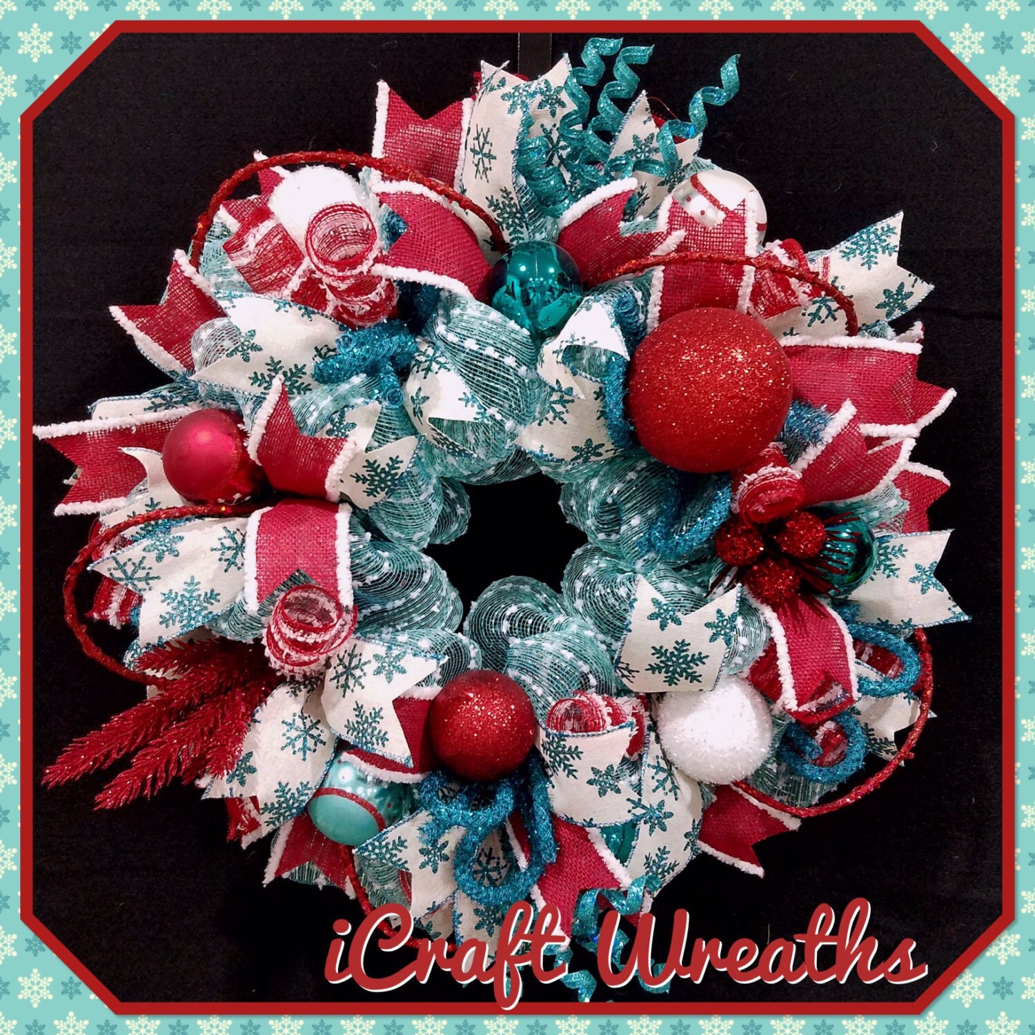 christmas wreath christmas mesh teal and red by icraftwreaths christmas wreath christmas mesh teal and red by icraftwreaths