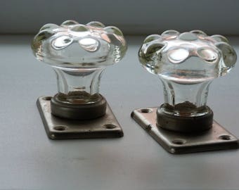 Set of 2 Vintage Door Handles Vintage Door Knobs Vintage Glass Door Handles