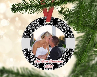 First Christmas Ornament Married - First Christmas Married - First Christmas as Mr and Mrs - Personalized - Photo Ornament - Newlywed Gift