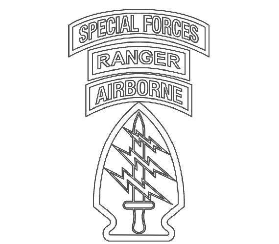 US Army Special Forces Patch w/Ranger Tab Vecor Files dxf eps