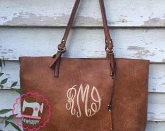 Monogrammed tote purse with crossbody included