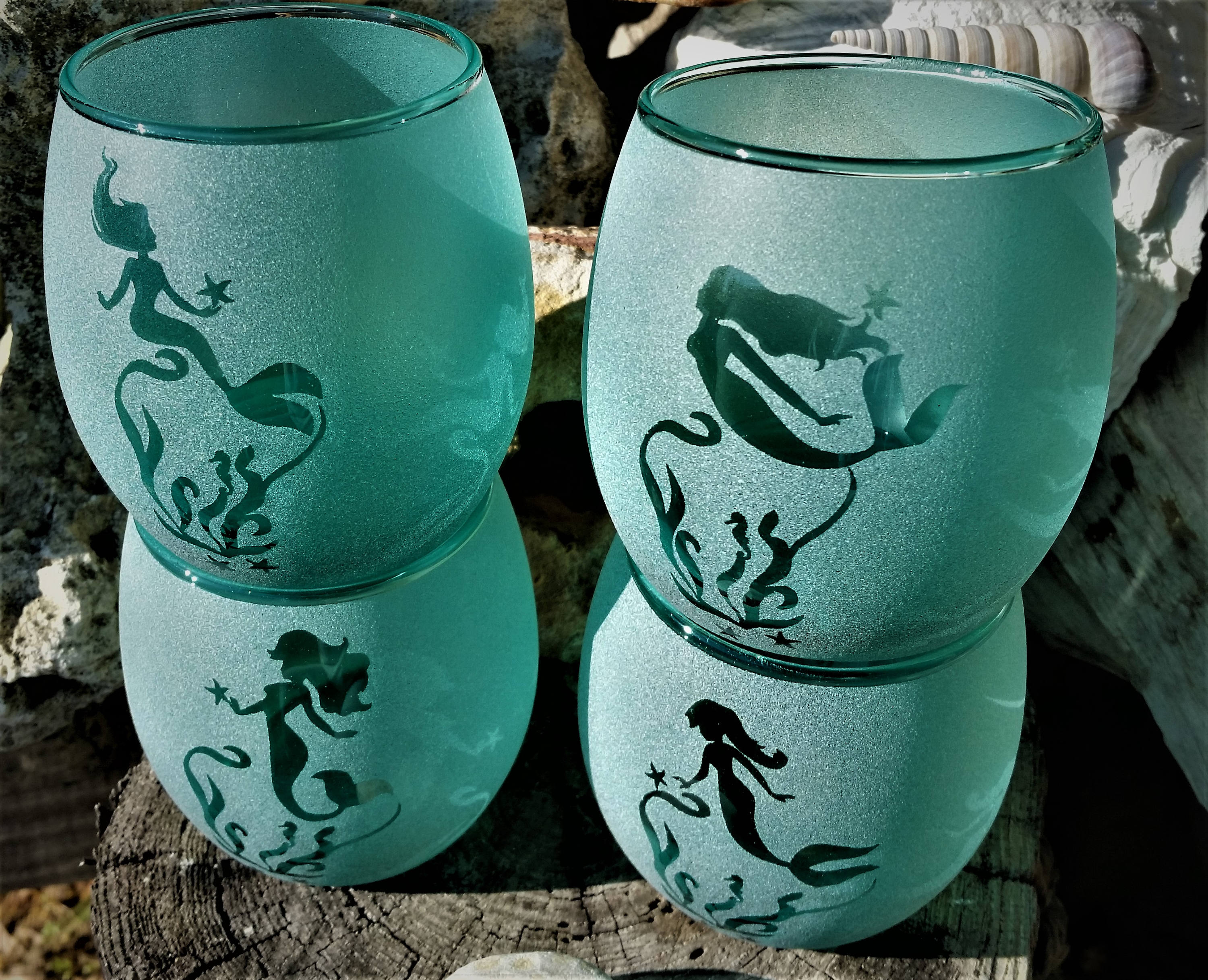 CYBER MONDAY SALE Curvy Mermaid, Mermaid Glass,Mermaid Gifts,Mermaid