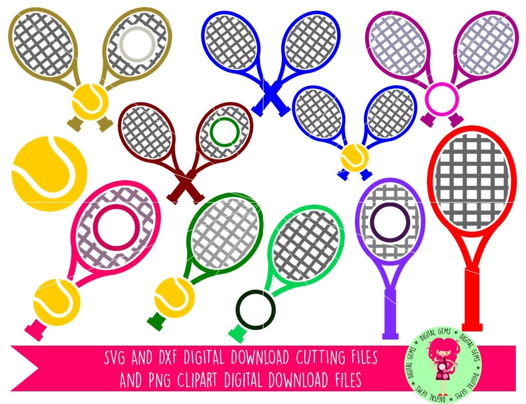 Download Tennis Racket and Ball SVG / DXF Cutting Files For Cricut