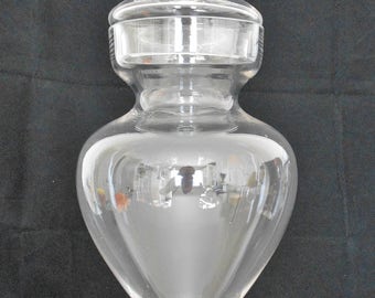 Tall Elegant Glass Apothecary Jar w/ Lid