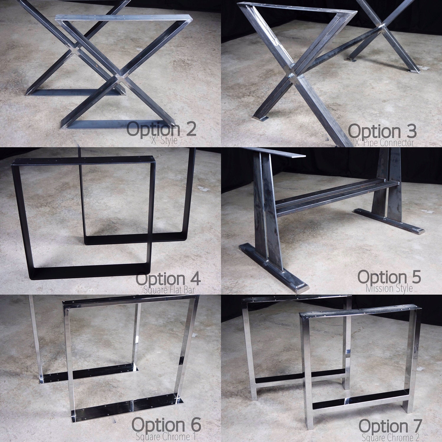 Leg Options for Custom Tables