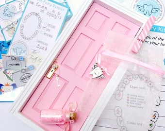 Tooth Fairy Door Kit, Baby Pink, Tooth Fairy Receipts, Fairy Door, Tooth Fairy, Pink Fairy Door, Pink Fairy, Fairies, Tooth Fairy Pink