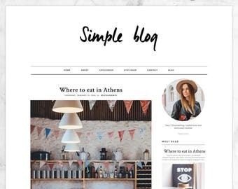 Simple Blogger Template / Responsive Blogger Template / Premade, Clean and Minimal Blog Design for Fashion + Lifestyle Bloggers