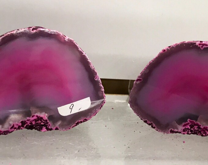 Pink Agate Geode Both for Price of 1! Home Decor \ Metaphysical \ Agate \ Druzy \ Pink Crystal \ Agate Slice \ Agate Slab \ Office \ Decor