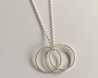 sterling silver hoop necklace solid silver necklace silver necklet silver chain russian - Russian Wedding Ring sterling silver hoop necklace solid silver necklace silver necklet silver chain russian - Russian Wedding Ring
