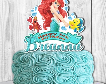 The Little Mermaid Cake Topper, The Little Mermaid Centerpiece, Princess Ariel Cake Topper, Ariel Cake Topper
