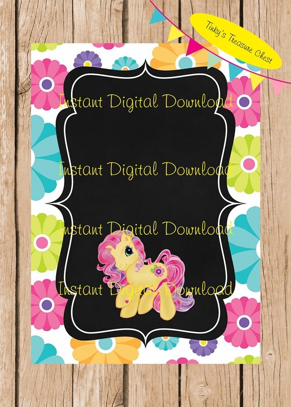 Items similar to MY Little Pony. Digital Blank Invitation template