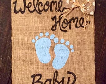 welcome home baby boy banner