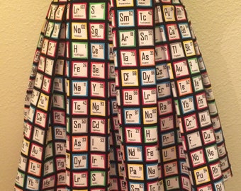 Periodic Table Printed Adult High Waisted Skater Skirts