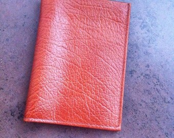 Vintage Leather Wallet - Mens Buxton Bill Fold - Made in Canada - Brownish Orange Leather - Gift for Him