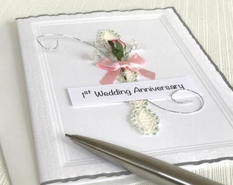 1st Wedding Anniversary Card - First Anniversary Card - 1st Anniversary Card - Paper Anniversary Card - Handmade Card - Husband - Wife
