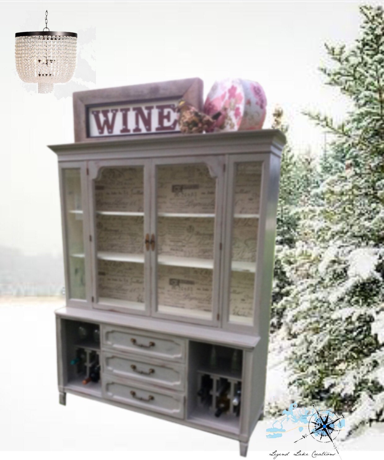Vintage Wine Hutch by LegendLakeCreations on Etsy