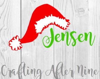 Santa Hat Svg, Santa Hat Monogram Frame, Christmas Svg File, Cut Files for Silhouette Studio & Cricut, Christmas SVG, Christmas Shirt SVG