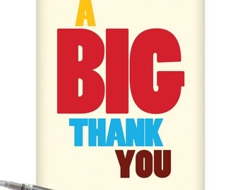 J9689 Jumbo Funny Thank You Card: Big Thank You With Envelope (Extra Large Version 8.5'' x 11'')