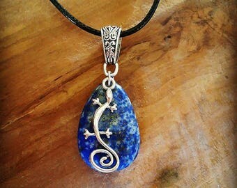 Celtic Necklace: genuine lapis lazuli