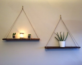 Large Handmade Rustic Rope Shelf, Display shelf, Wall Display, Wall Organizer, Rustic Wall Shelf, Wall Hanger, Shabby Chic, Hanging Shelf