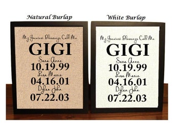 Christmas Gift for GIGI, Personalized Gift for Gigi, Christmas Gift Idea, My Greatest Blessings Call Me Gigi, Family Date Sign, Gigi Gift