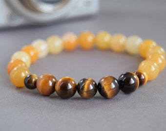 Mala bracelet healing bracelet jade bracelet mala jade tigers eye mala tiger eye/jade heal crystal bead bracelet