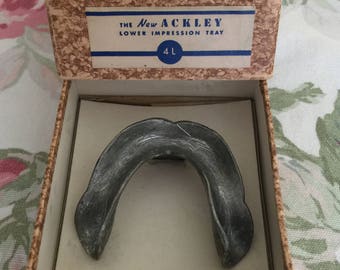 Vintage Metal Ackley Lower Dental Impression Tray - Made in U.S.A.