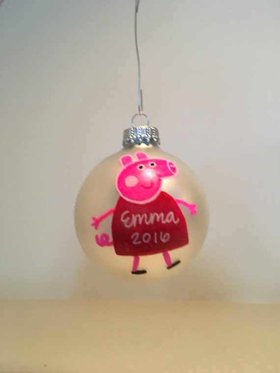 peppa pig christmas ornament handpainted peppa pig christmas ornament handpainted