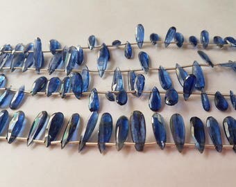 Kyanite faceted Long Pear Shape - Length 8 Inches , shape Size 5X12 -5X14MM , Natural Blue Kyanite .