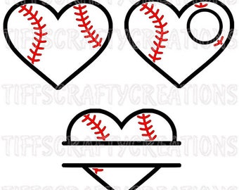 baseball heart svg, love baseball svg, baseball svg, softball svg, heart baseball svg, baseball heart cut files, baseball heart dxf
