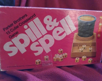 Spill & Spell 1972 Parker Bros. game, word game, family game