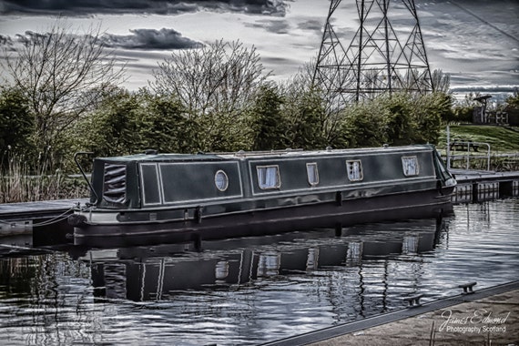 Narrowboat, Barge, Forth and Clyde Canal, Canal photography, Scotland, Falkirk, Edinburgh, Water photography, Wall Art, Wall Decor, Prints