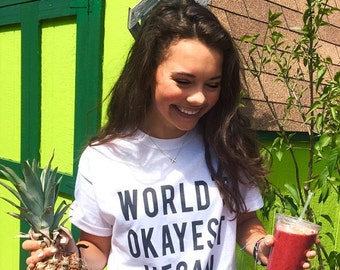 Vegan Shirt, Vegan, Vegan Clothes, Vegan gifts, World's Okayest Vegan T Shirt for Men Women - 290