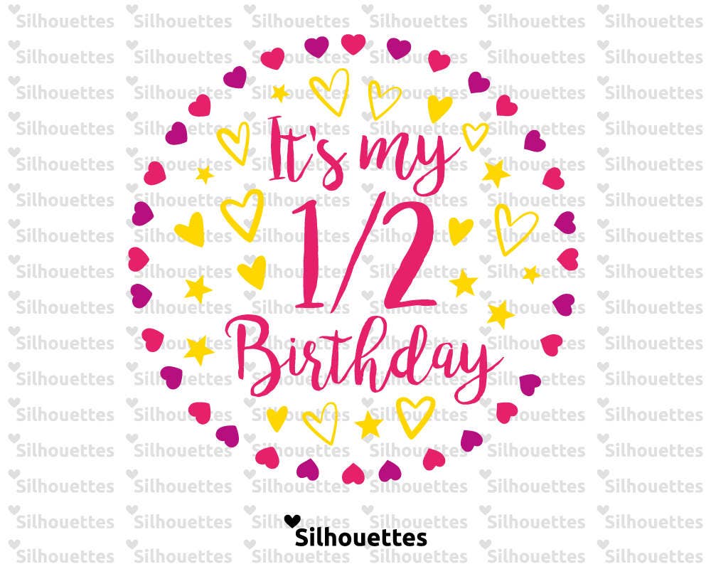 Download SVG | It's my half Birthday typographic svg, dxf, eps ...